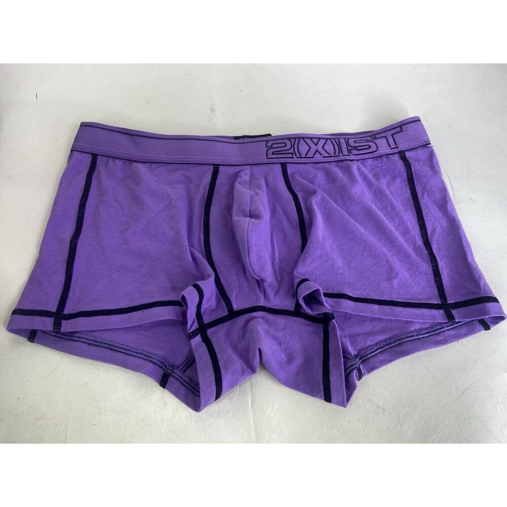 2xist Black X Collection Low Rise Trunk Boxer Brief Purple Underwear Mens Size M